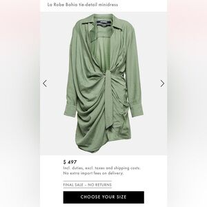 JACQUEMUS 
La Robe Bahia tie-detail minidress